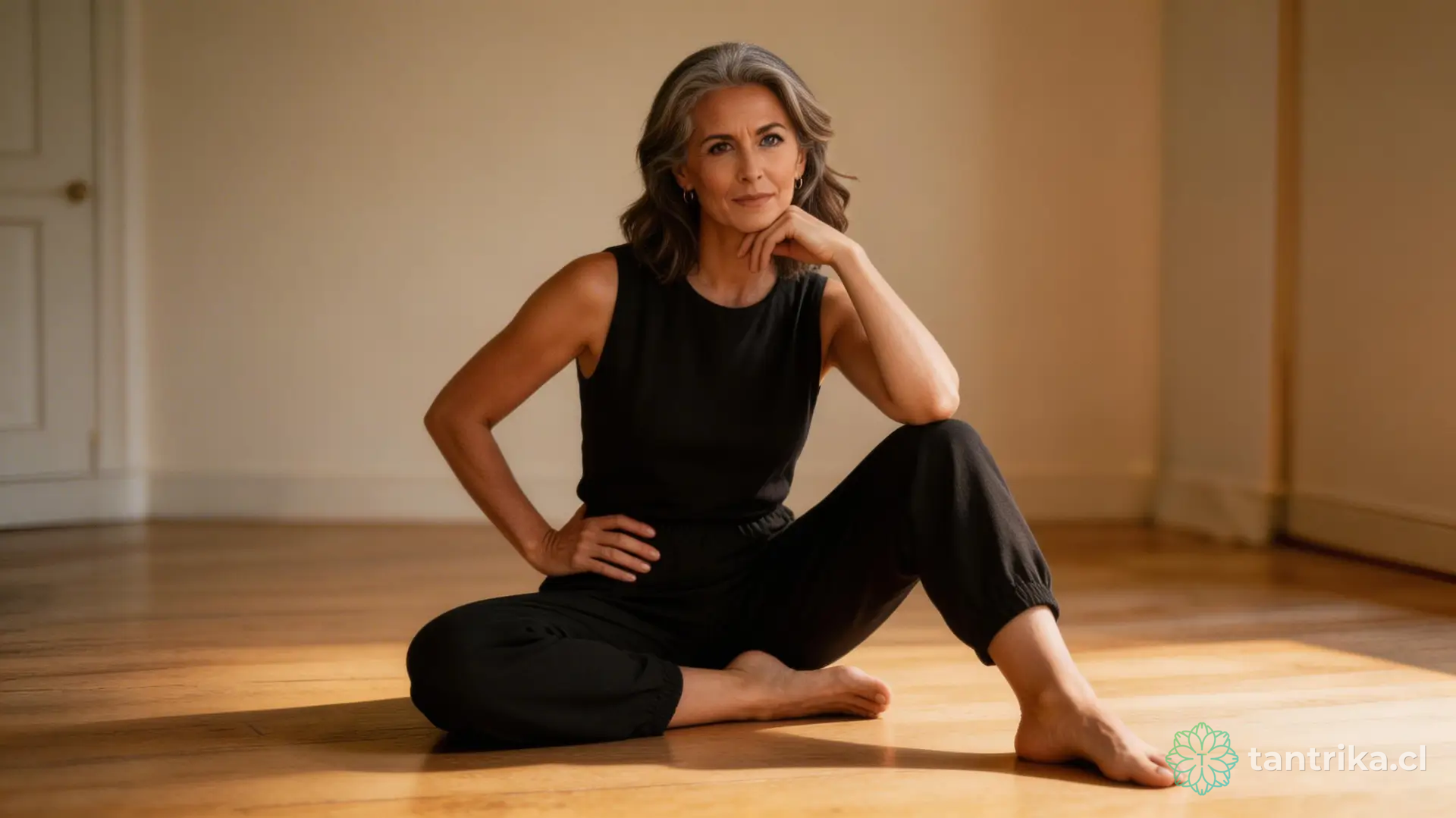 Elena en escucha somática, respiración que baja hasta la pelvis — Serie Placer en Plenitud, Tántrika™