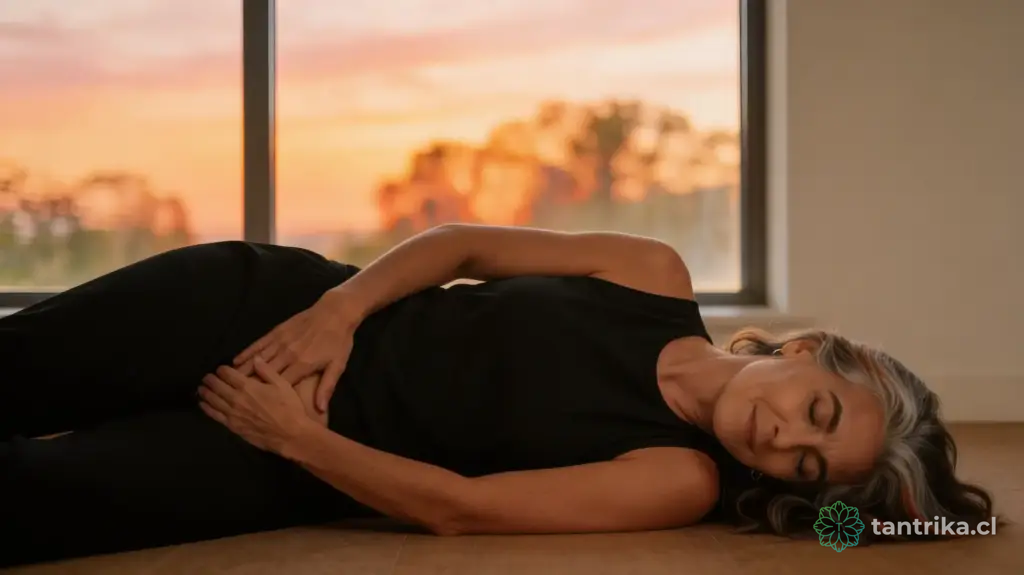 Elena en decúbito lateral: ejercicio de aislamiento para el fortalecimiento del periné y la musculatura pubocoxígea — Tántrika™