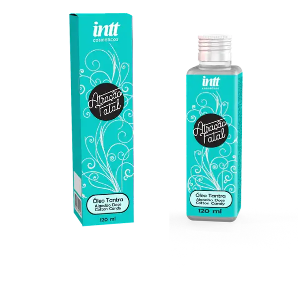 Aceite tántrico INTT Atracción Fatal algodón de azúcar argán almendras masaje 120ml — Tántrika™