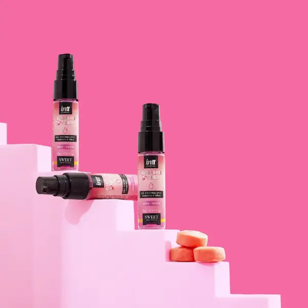 Gel estimulante INTT Babalub Vibra efecto calor vibración Jambú chicle 15ml packaging — Tántrika™