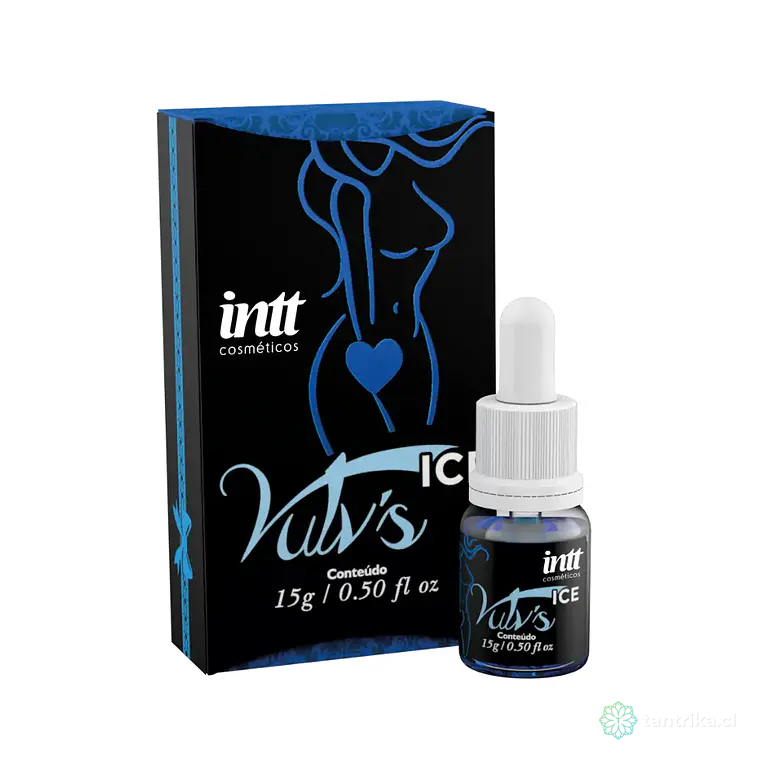 Gel excitante femenino INTT Vulv'S Ice efecto frío calor dual menta 15g packaging — Tántrika™