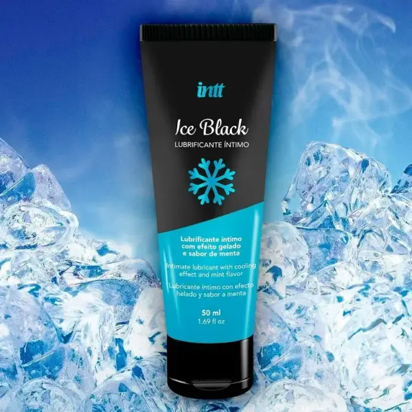 Lubricante íntimo INTT Ice Black menta extrafuerte base agua 50ml packaging — Tántrika™