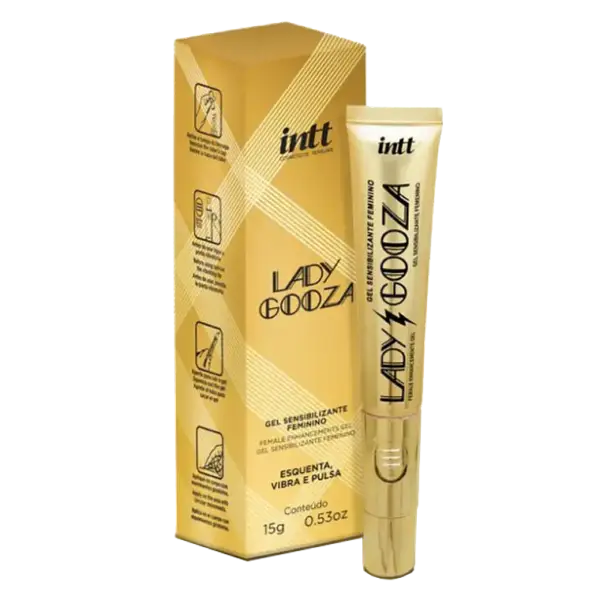 Gel excitante femenino INTT Lady Gooza cápsula vibratoria clítoris calor pulsación 15g packaging — Tántrika™