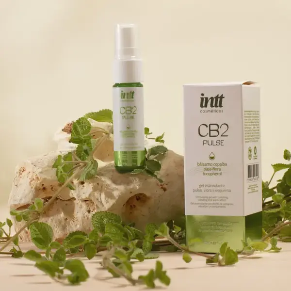 Spray estimulante INTT Pulse CB2 terpenos jambú ginseng vibración calor 15ml packaging — Tántrika™